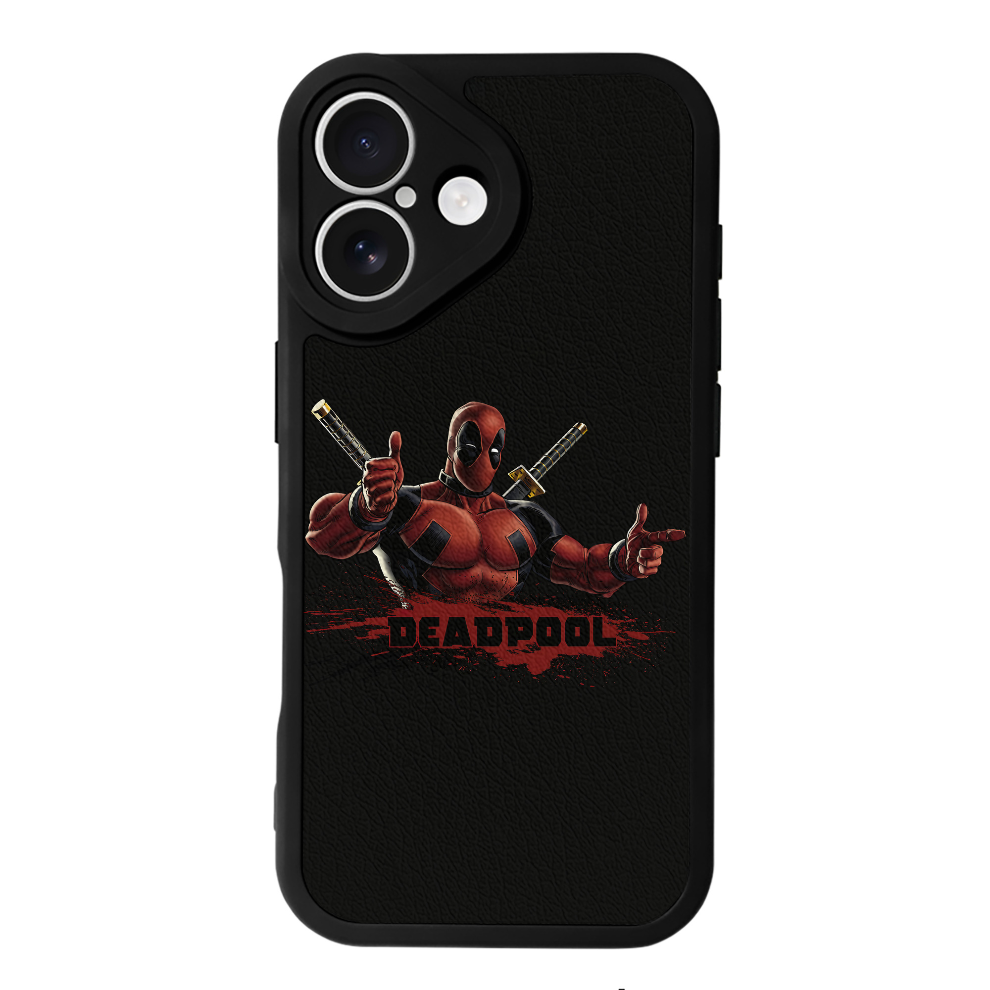 （画像用） Deadpool デッドプール 【iPhone 16シリーズ対応】シリコンスマホケース（レザー調） 材質：シリコン